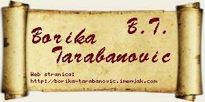 Borika Tarabanović vizit kartica